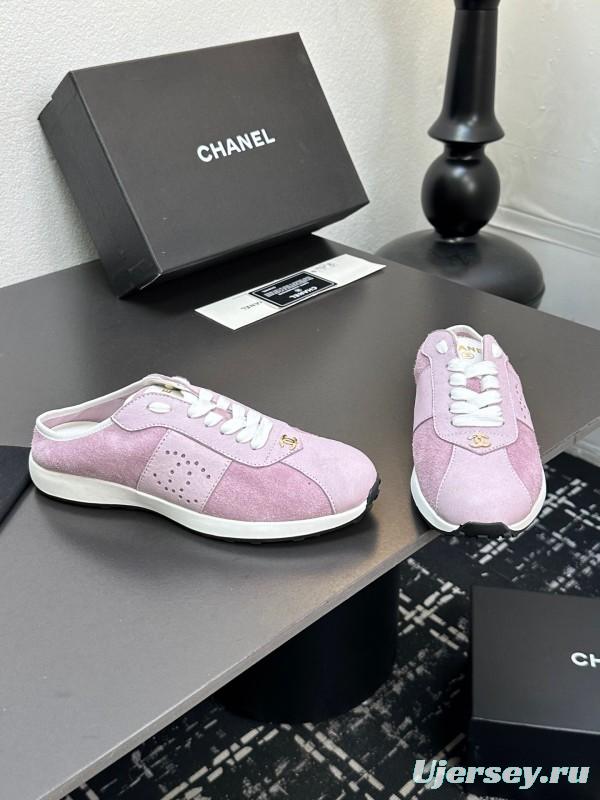 2025 Women CHANEL Pink Suede Casual Sneakers Classic Craftsmanship LY00360(F)