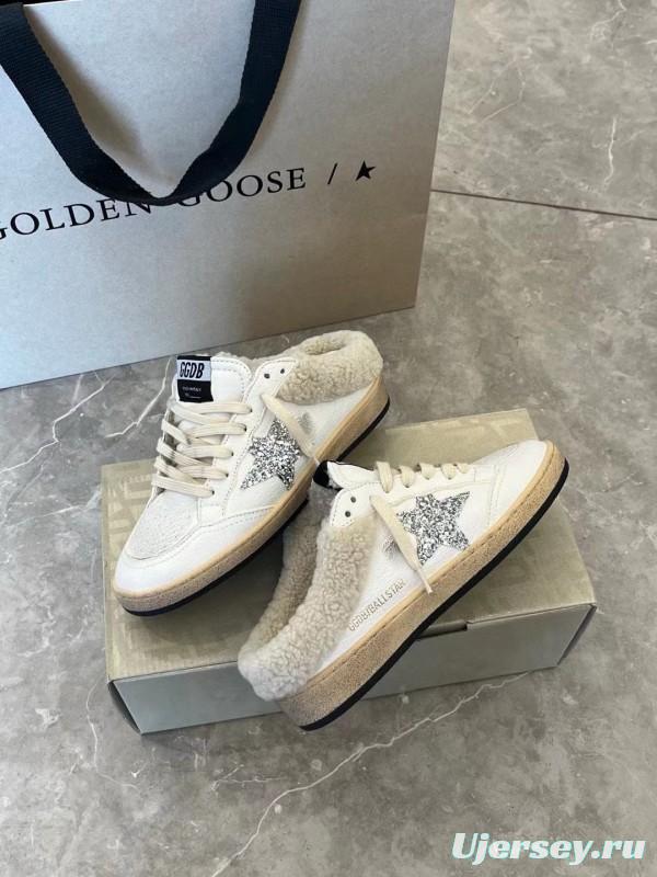 2024 GGDB white silver leather shearling sneakers MJ00280