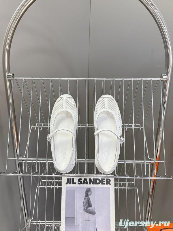 2025 Women Hermès White Leather Mesh Mary Jane KFY00250