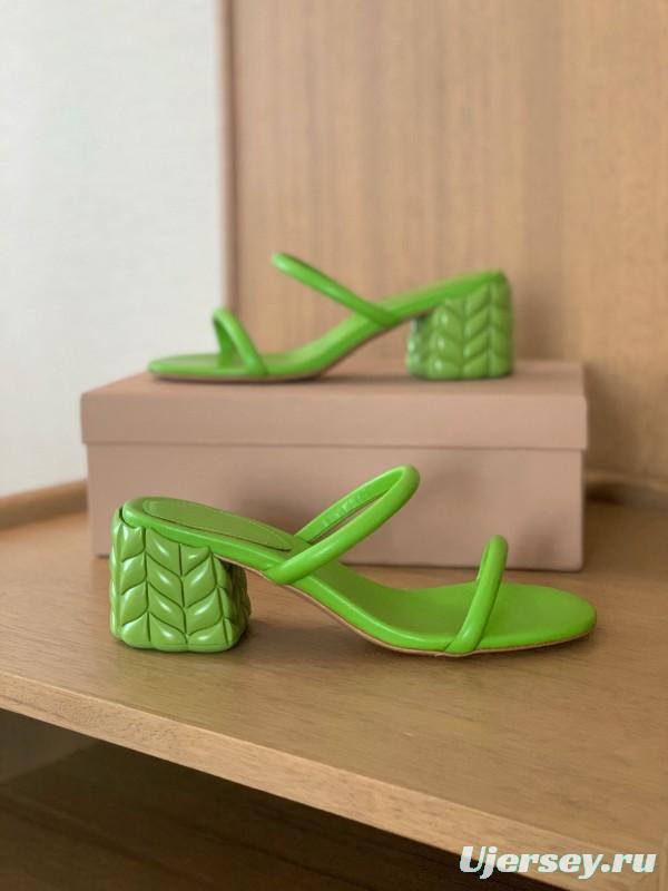 2025 Women Gianvito Rossi Green Leather Slippers