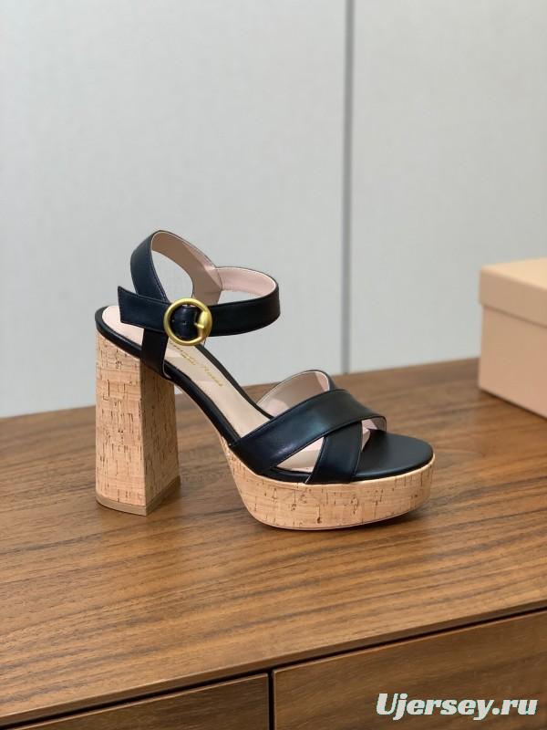 2025 Women Gianvito Rossi Black Leather Sandal