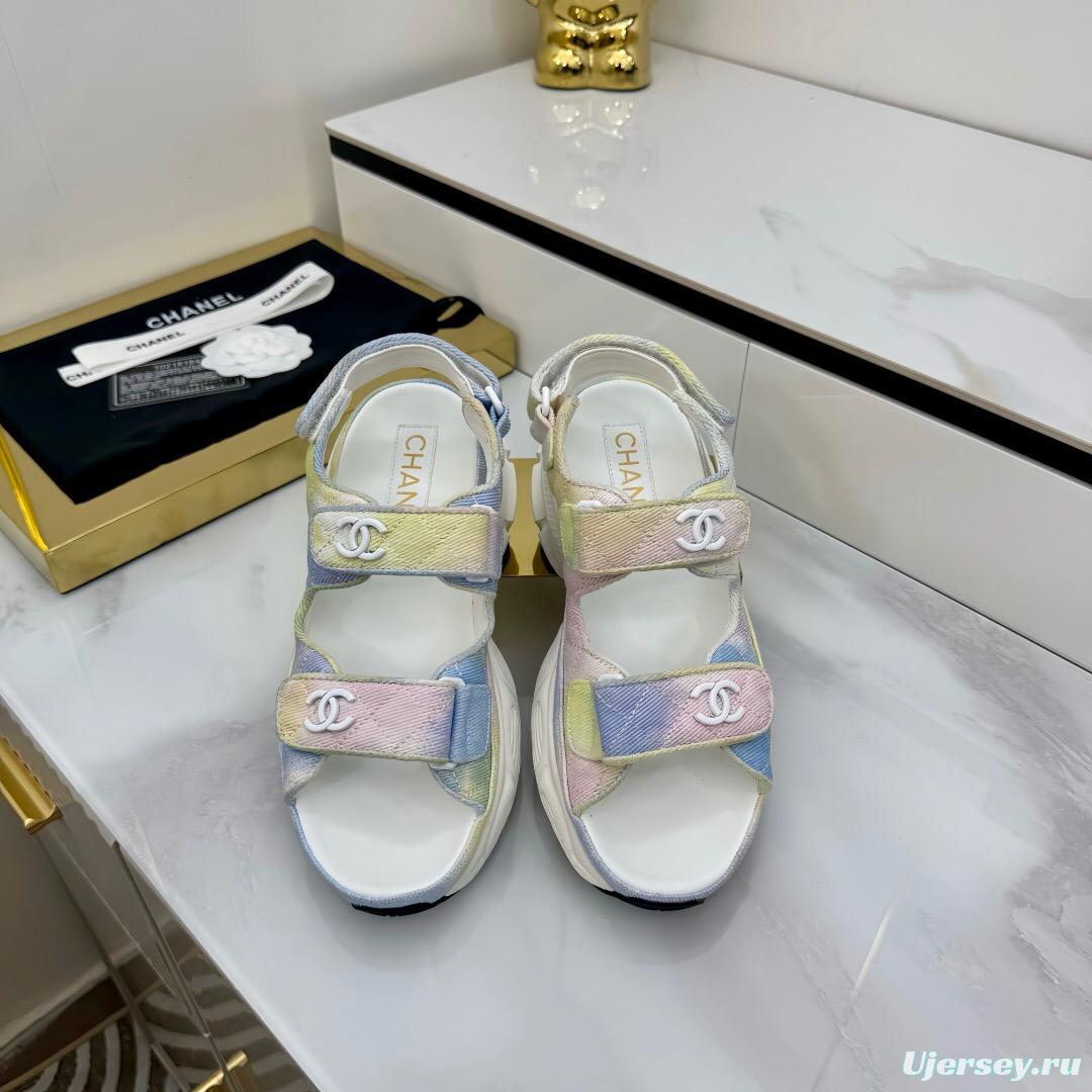 2025 Slippers Chanel Pastel Yellow Blue Pink Textile Slippers