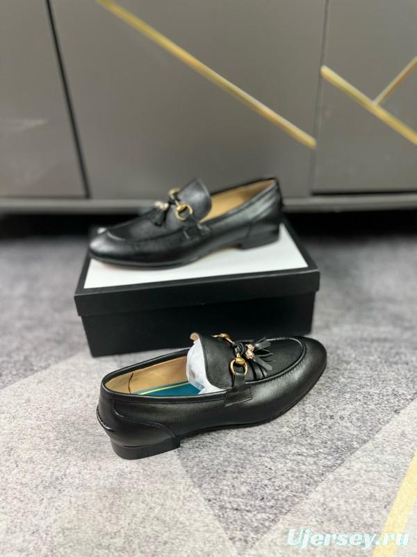 2024 Men Louis Vuitton Black Leather Loafer