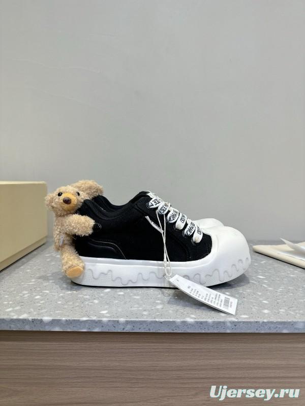 2025 Women 13DE MARZO Black Canvas Small Bear Toy Sneakers KFY00280