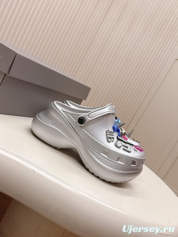 2025 Unisex Balenciaga Silver EVA Rubber Clog Embellished LY00330(F)/LY00340(M)