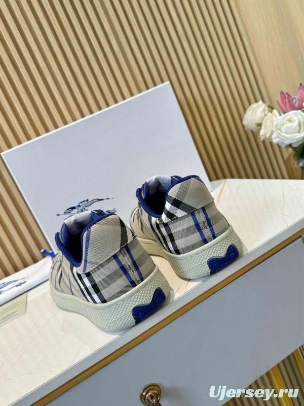 2024 Men Burberry Beige Black Cotton Casual Shoes MJ00320