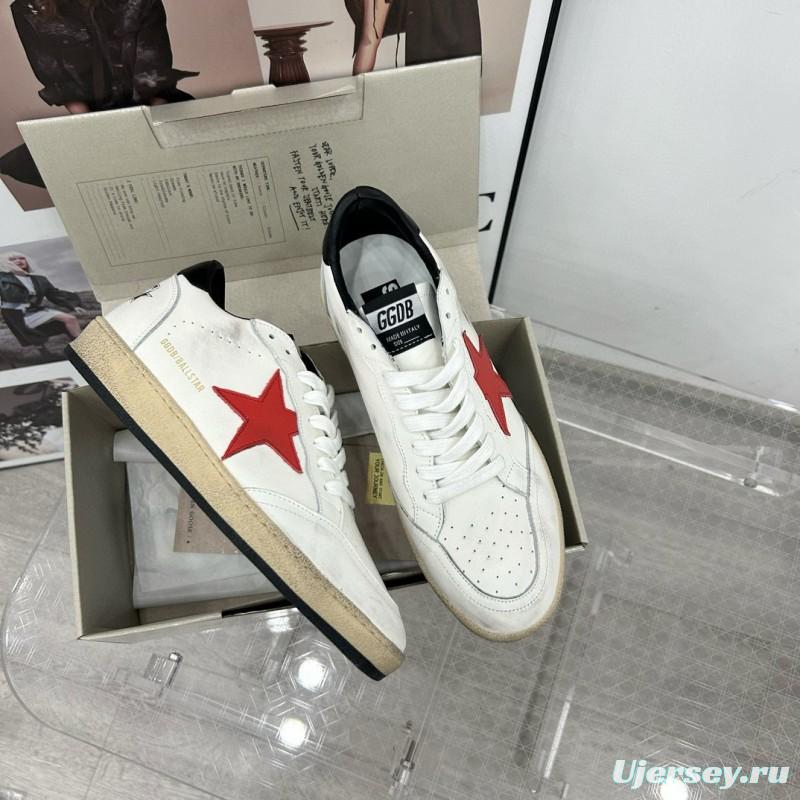 2024 Unisex GGDB White Red Leather Low Top Sneakers MJ00260