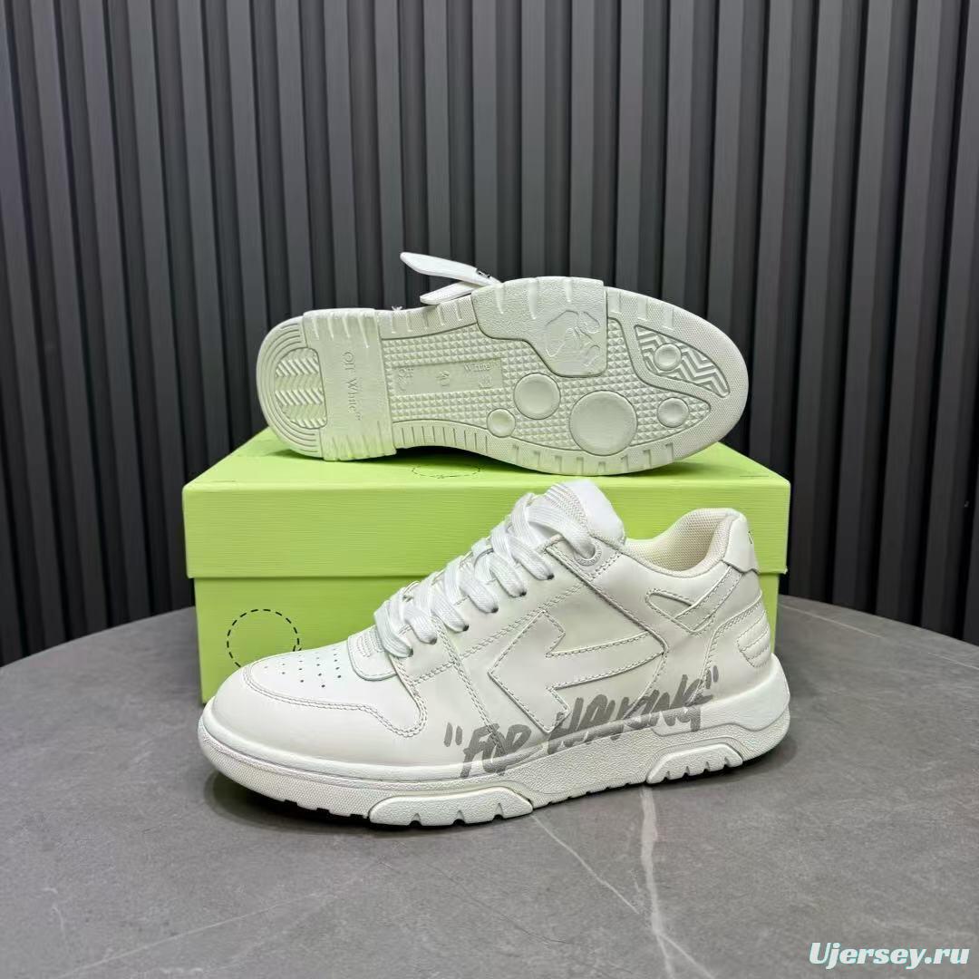 2025 Unisex Off-White White Leather Sneakers KFY00310