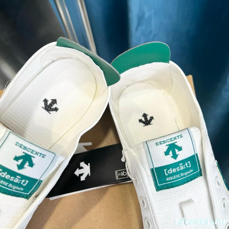 2024 Unisex DESCENTE white green canvas sneakers MJ00280