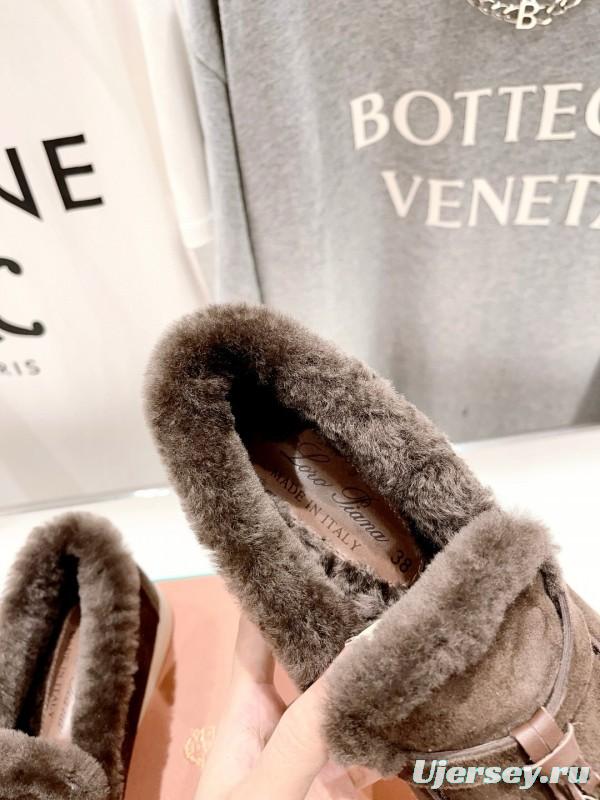 2024 Women Le Parmentier Brown Suede Shearling Loafer MJ00310