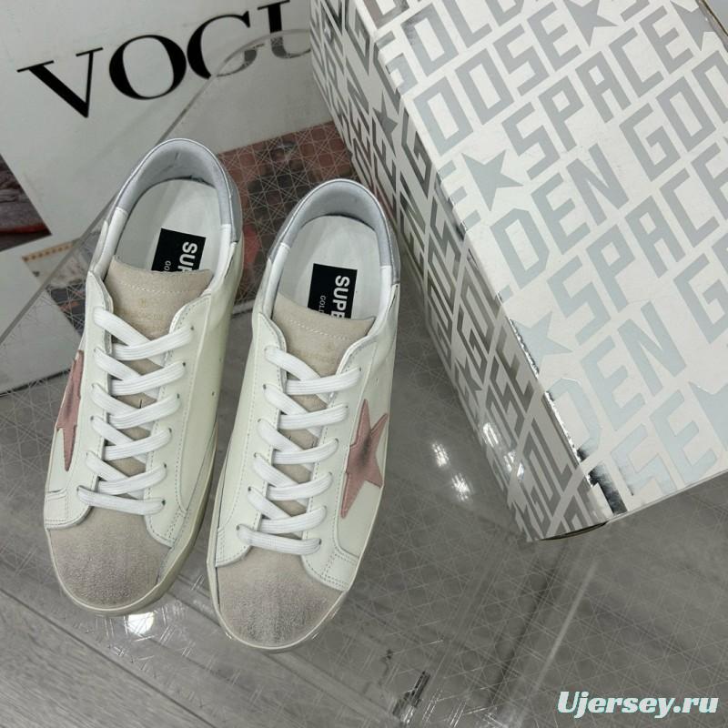 2025 Women GGDB White Pink Leather Sneakers