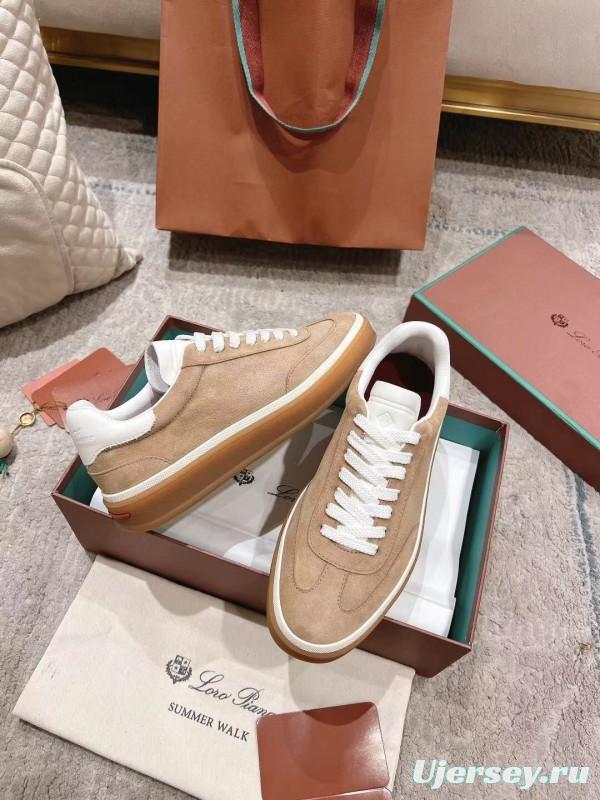 2025 Unisex Le Parmentier Beige White Soft Leather Sneakers Top Version LY00320(F)/LY00330(M)