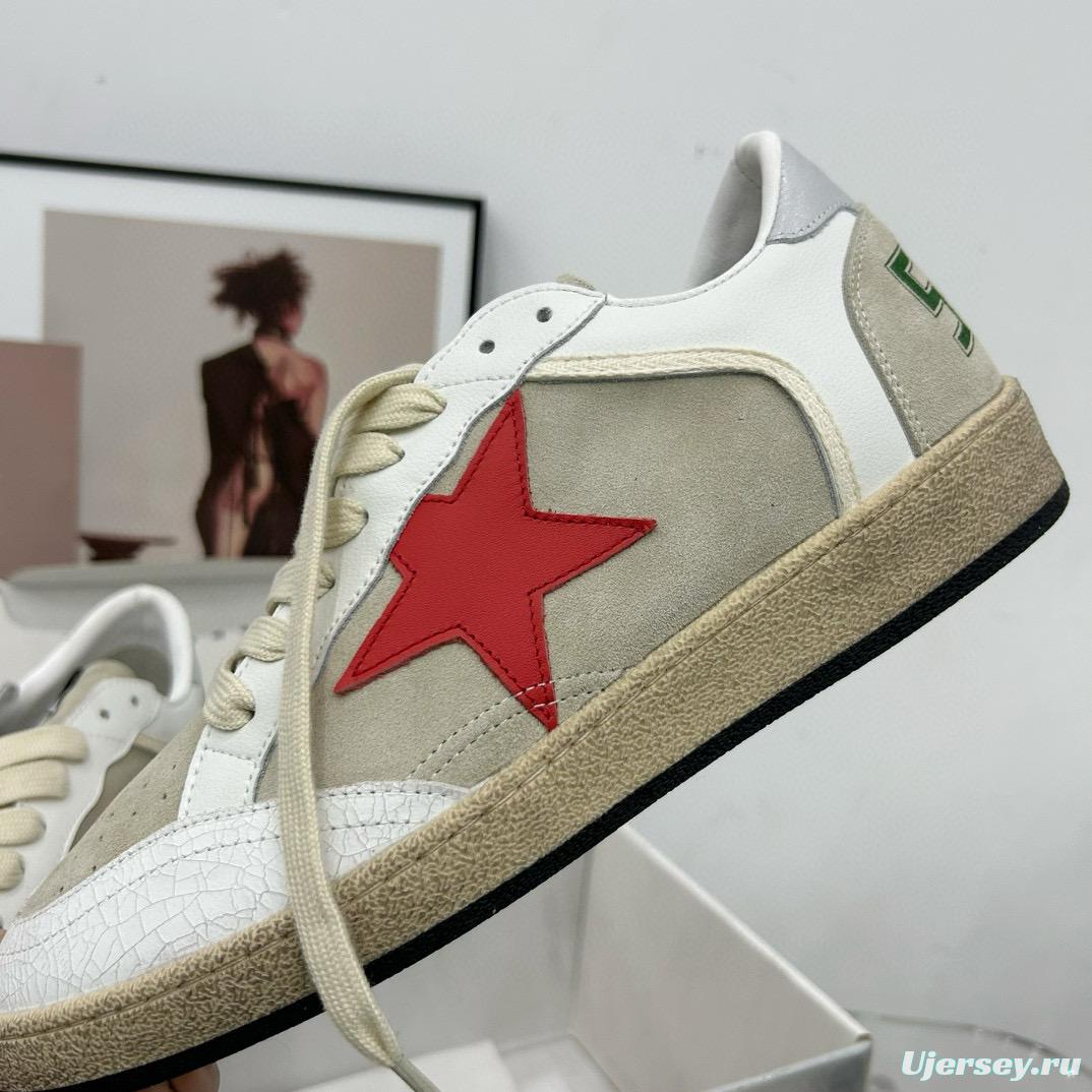 2024 Unisex GGDB White Beige Red Suede Leather Low-Top Sneakers MJ00260
