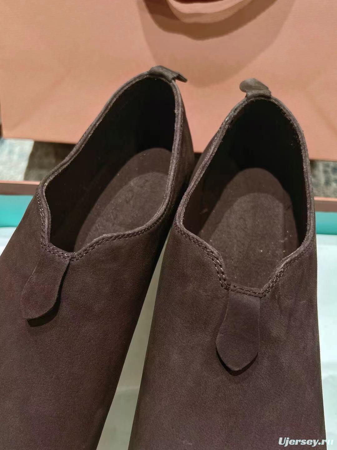 2025 Women LP Dark Brown Suede Loafers LY00300