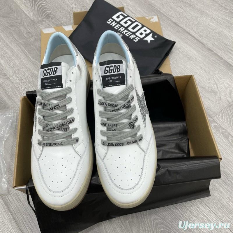 2024 Unisex GGDB White Silver Leather Sneakers MJ00260