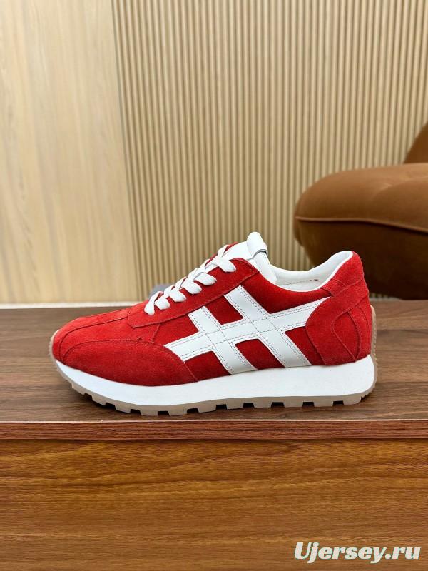 2025 Unisex HOGAN Red White Suede Sneakers