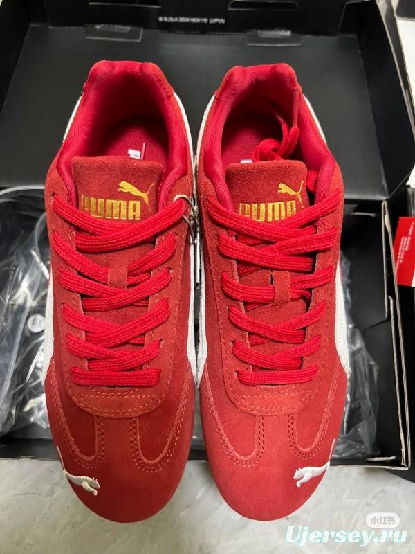 2025 Women Puma Red Suede Leather Sneakers KFY00260