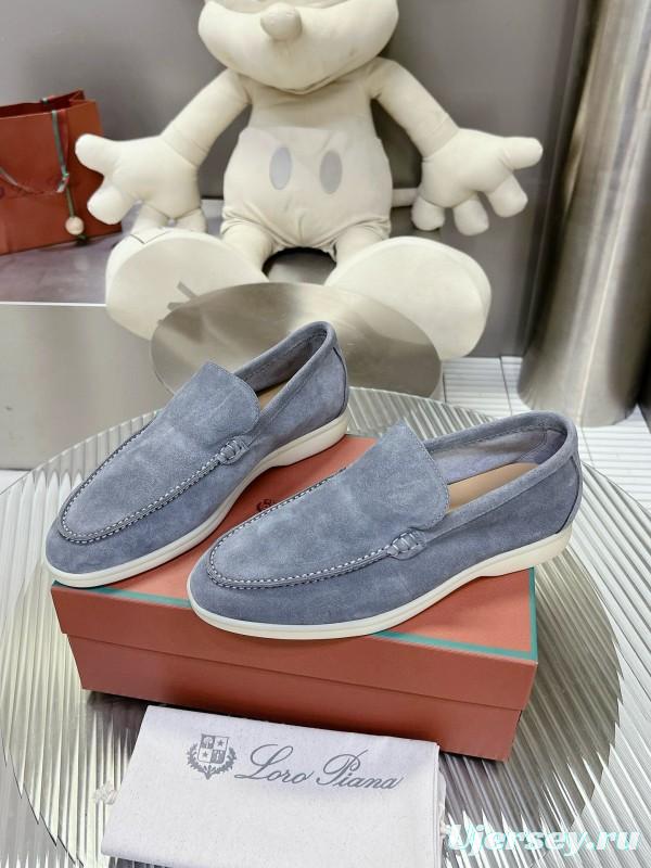 2024 Men Le Parmentier Blue Suede Loafers MJ00270