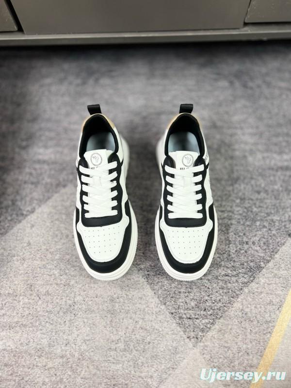 2024 Unisex Burberry Black White Leather Casual Shoes MJ00251