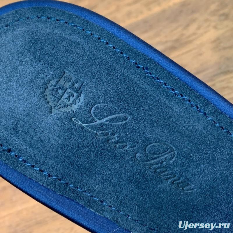 2025 Women Le Parmentier Navy Silk Sandals KFY00280