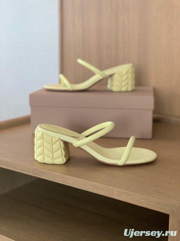 2025 Women Gianvito Rossi Yellow Leather Sandals
