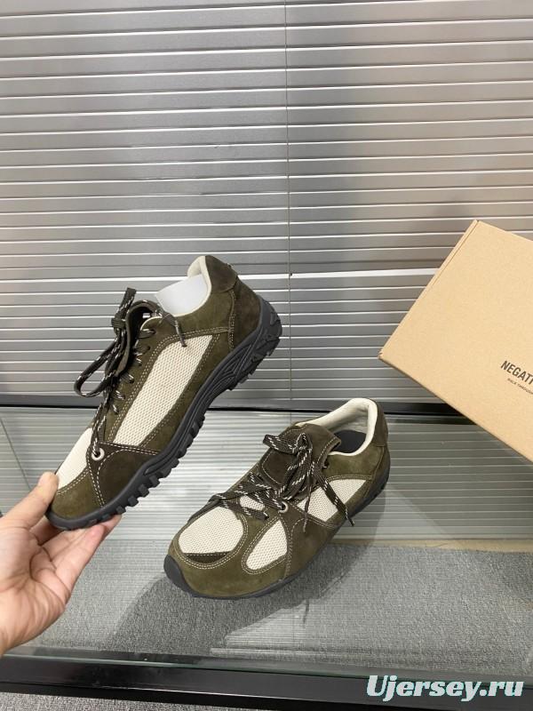 2025 Unisex Puma Brown White Silk Oxford Leather Sneakers KFY00280