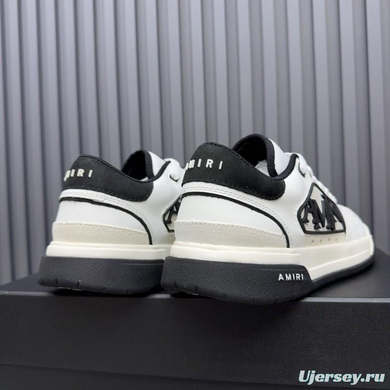 2025 Unisex Amiri White Black Leather Sneakers MJ00360