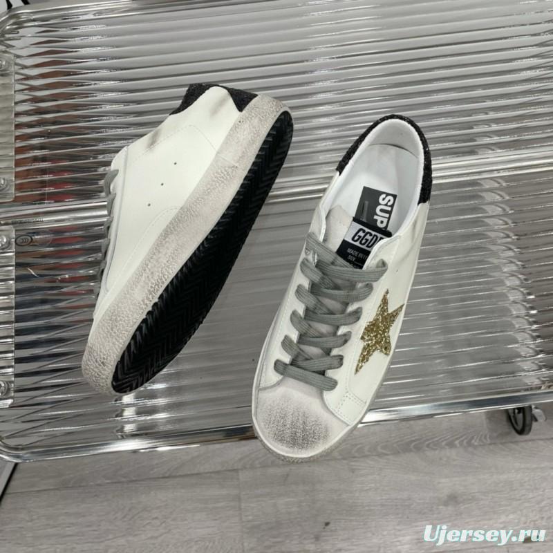 2025 Women GGDB White Black Gold Leather Suede Sneakers