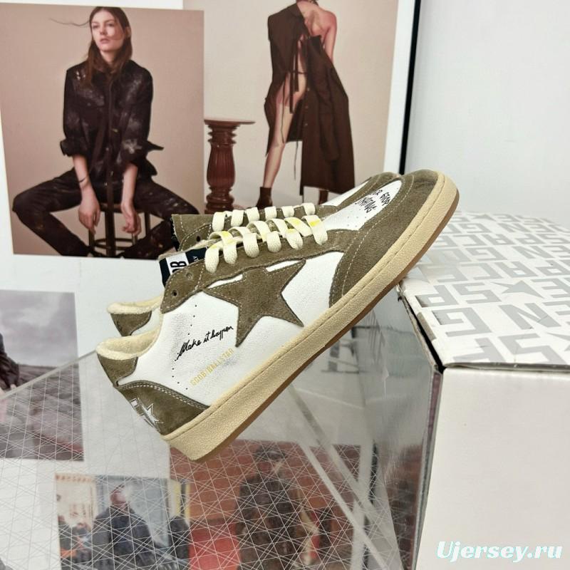 2024 Unisex GGDB White Olive Suede Leather Sneakers MJ00260