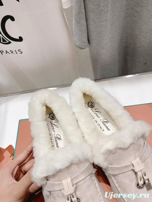 2024 Women LP white suede shearling loafers MJ00300F
