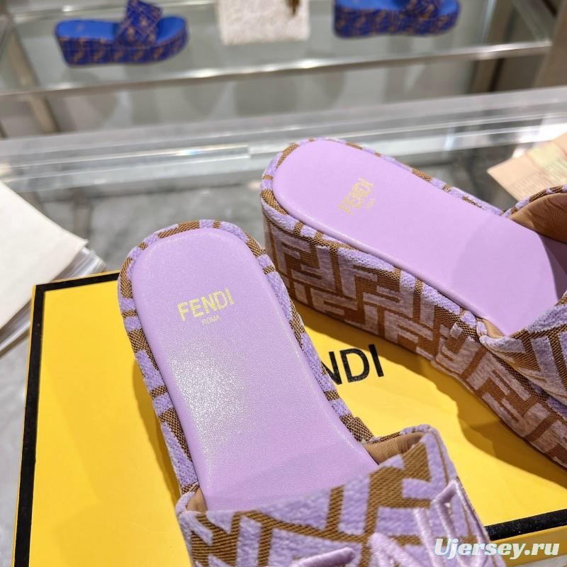 2025 Fendi Pink Canvas Slippers KFY00240