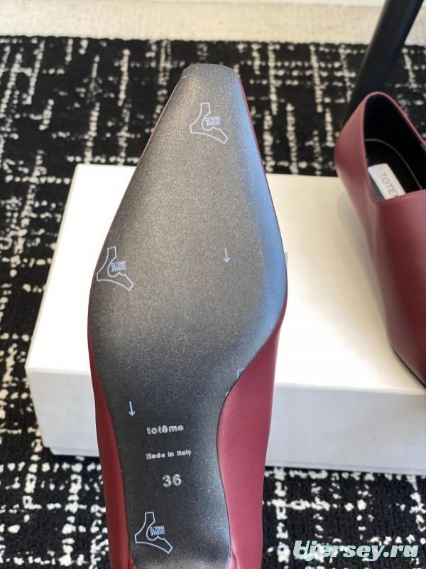 2025 Women Toteme Burgundy Leather Loafers