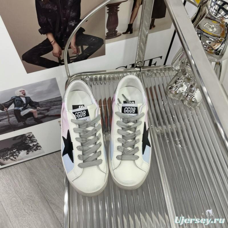 2025 Unisex GGDB White Pink Blue Leather Suede Sneakers