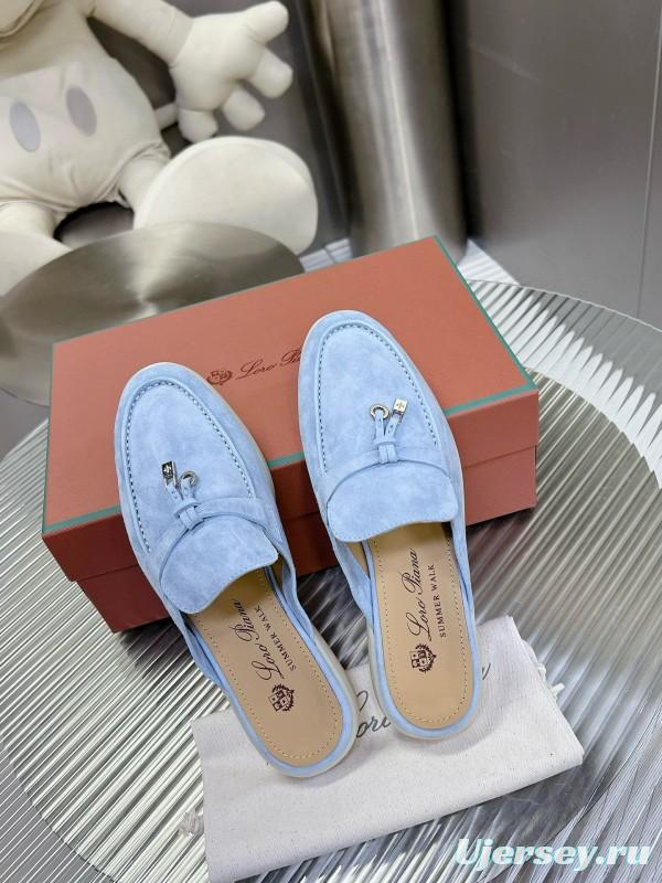 2024 Slippers LP Light Blue Suede Loafer MJ00270