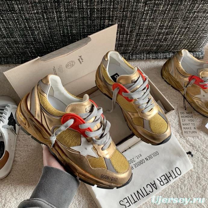 2024 Unisex GGDB Beige Grey Red Leather Mesh Sneakers