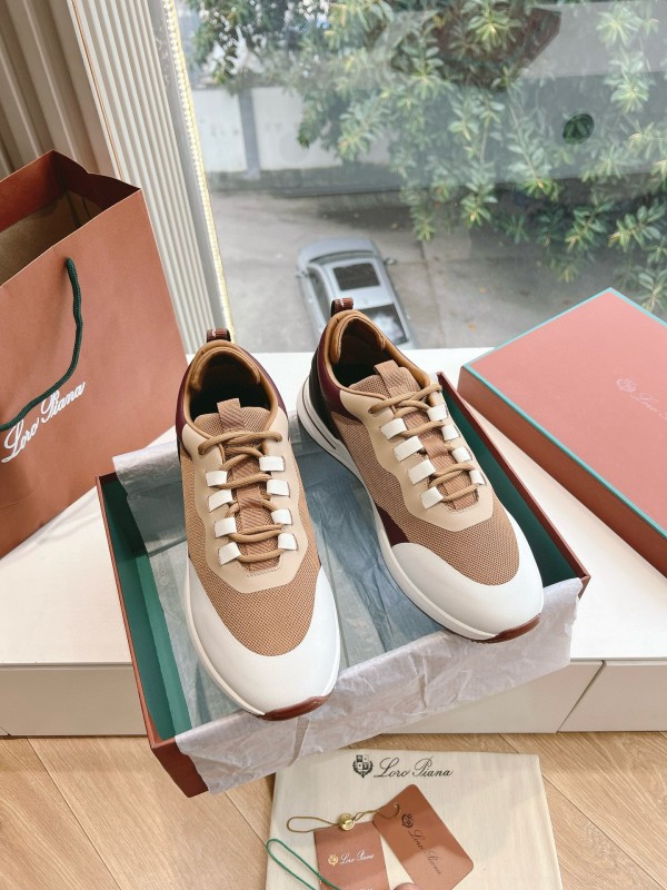 2024 Unisex Le Parmentier Brown Beige Knit Sneakers Top Version MJ00340