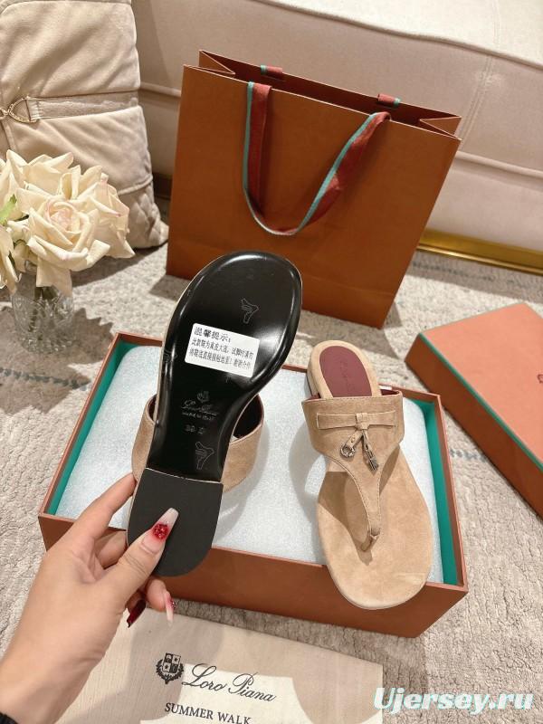 2025 Slippers LP Beige Suede Thong Sandal LY00250