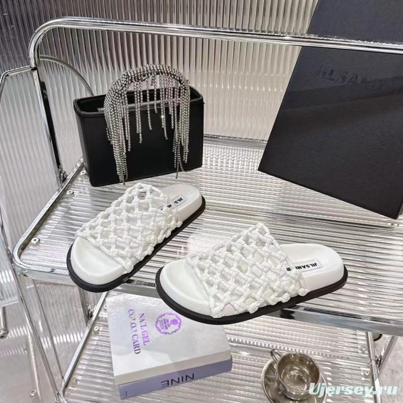 2025 Slippers Jil Sander White Leather Woven