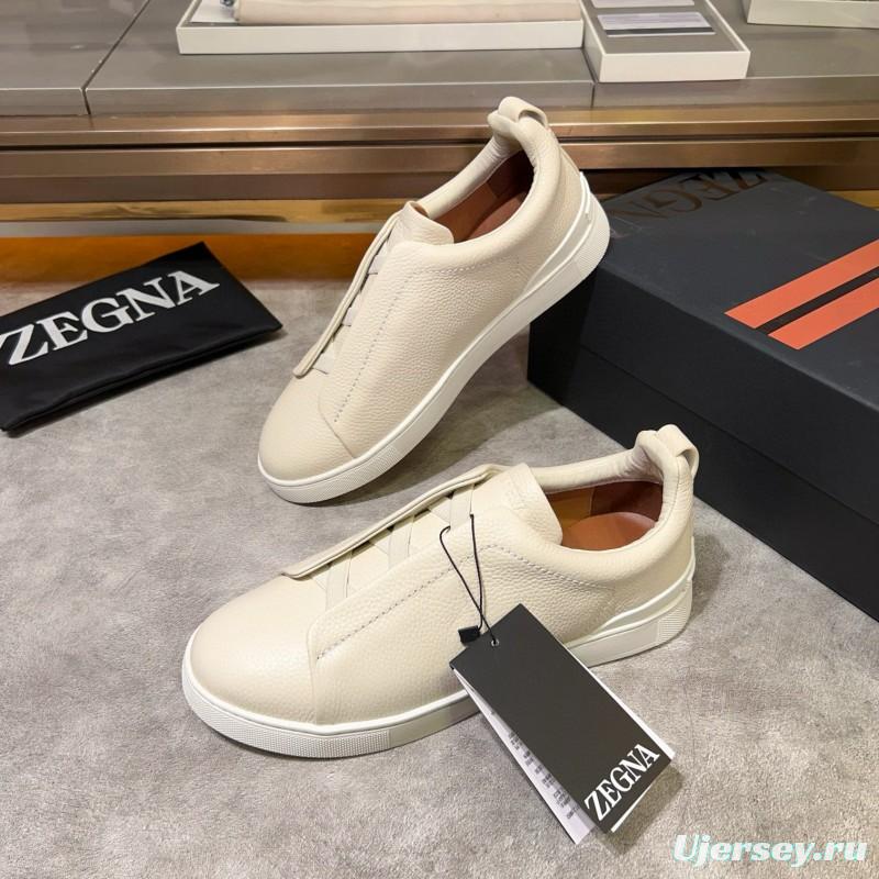 2024 Men ZEGNA White Leather Sneakers MJ00280