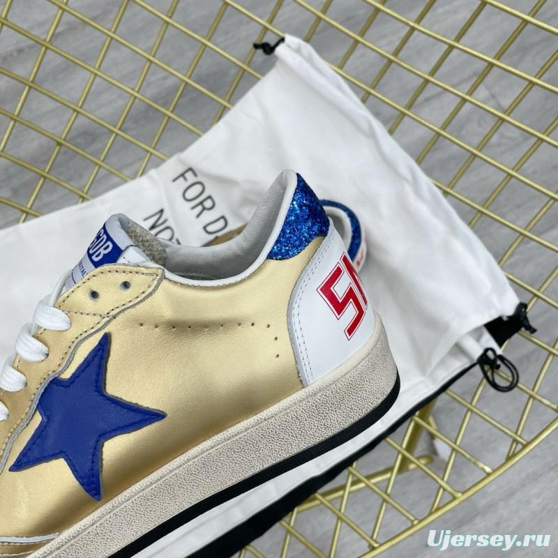 2024 Unisex GGDB Gold Blue White Leather Sneakers MJ00260