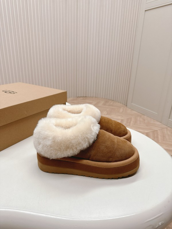 2024 UGG Chestnut Suede Sheepskin Slippers MJ00280