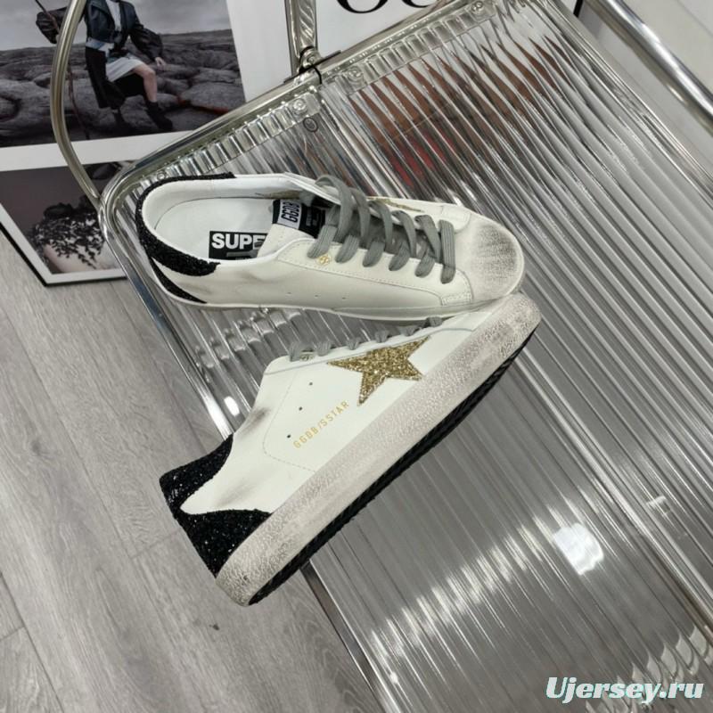 2025 Women GGDB White Black Gold Leather Suede Sneakers