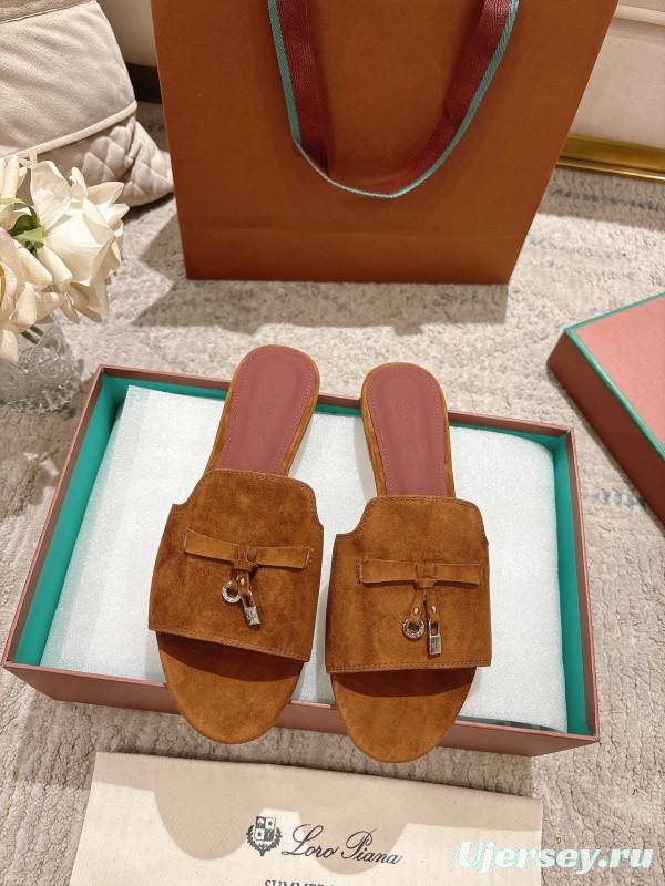 2025 LP Brown Suede Slippers