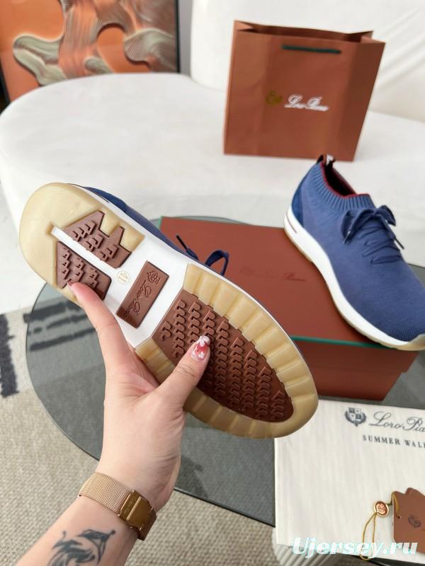 2024 Men Le Parmentier Blue Wool Knit Sneakers MJ00330