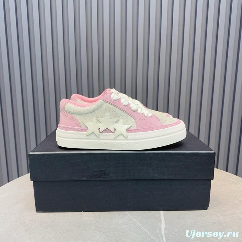 2024 Women Amiri Pink White Canvas Sneakers MJ00300