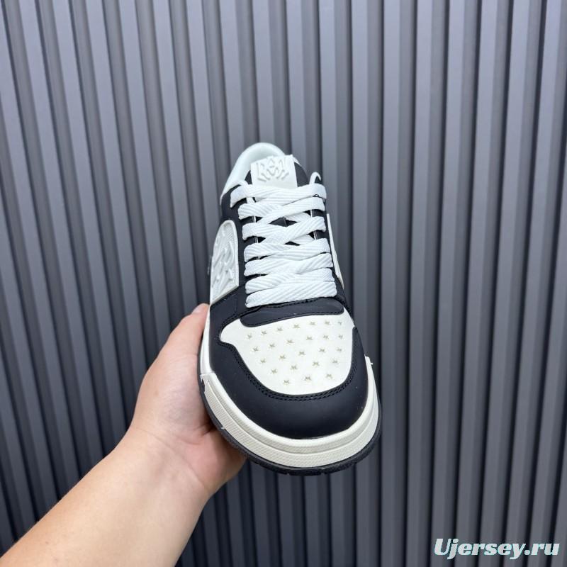 2025 Unisex Amiri Black White Leather Sneakers MJ00360