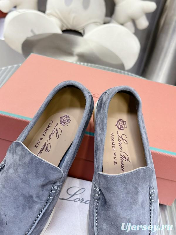 2024 Unisex Le Parmentier Grey Suede Loafers MJ00270