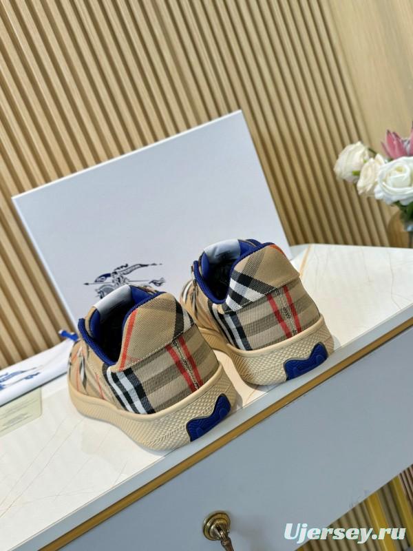 2024 Unisex Burberry Beige Black Red Cotton TPU Sneakers MJ00320