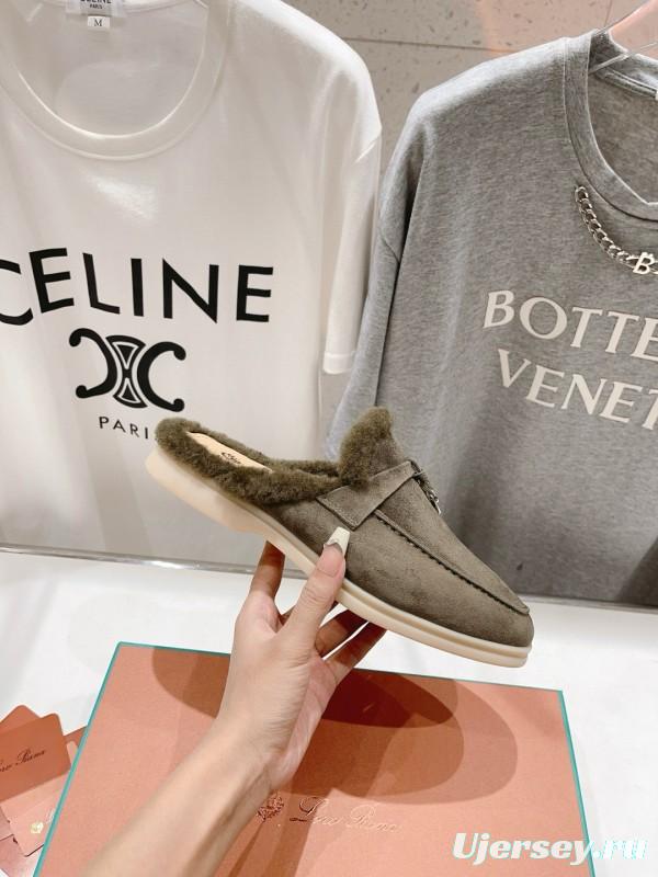 2024 Unisex LP Taupe Suede Shearling Loafers MJ00300(Women)/MJ00300(Men)