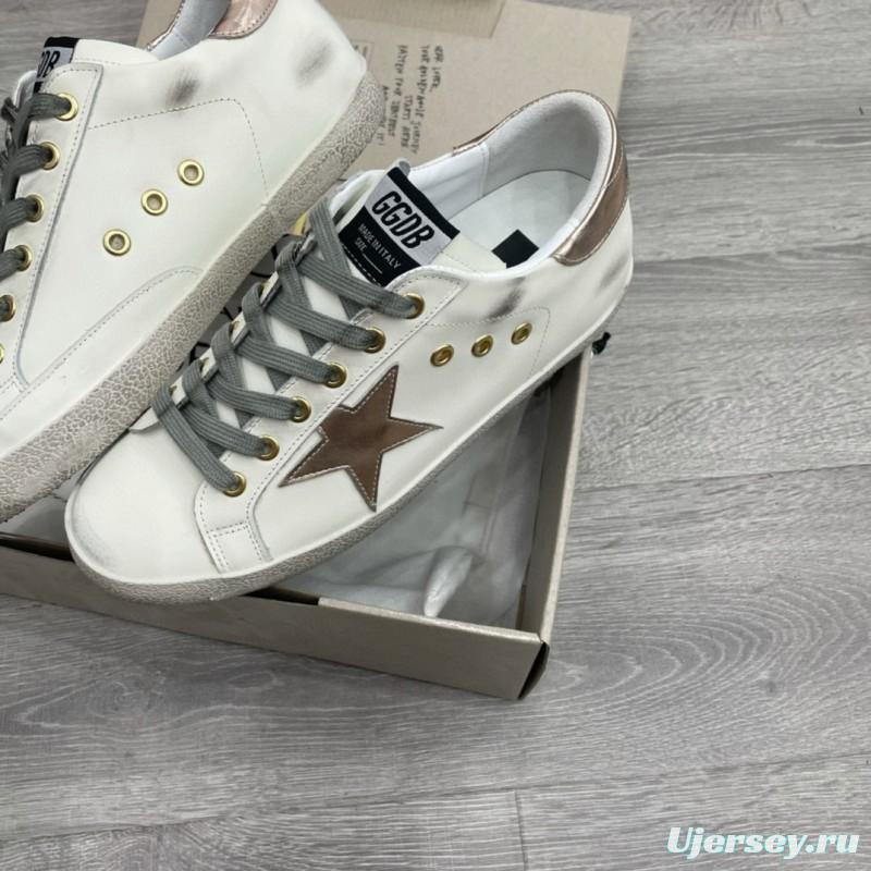 2025 Women GGDB White Brown Leather Sneakers
